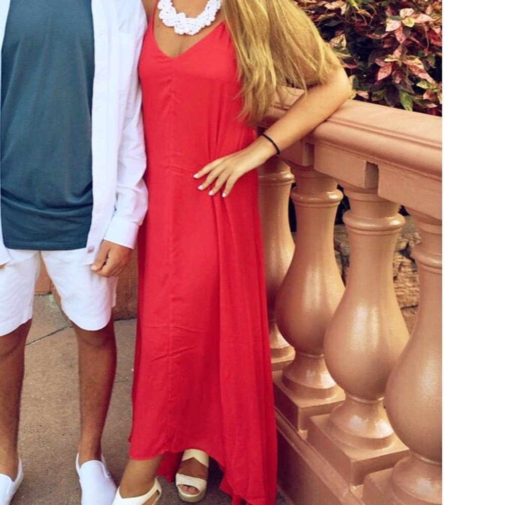 Red maxi dress